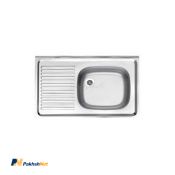 سینک تک‌ لگن روکار استیل البرز لگن راست مدل 0/4*50*50
